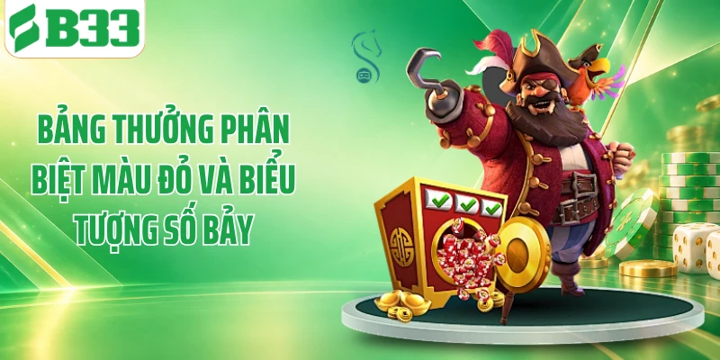 Bảng thưởng phân biệt màu đỏ và biểu tượng số bảy