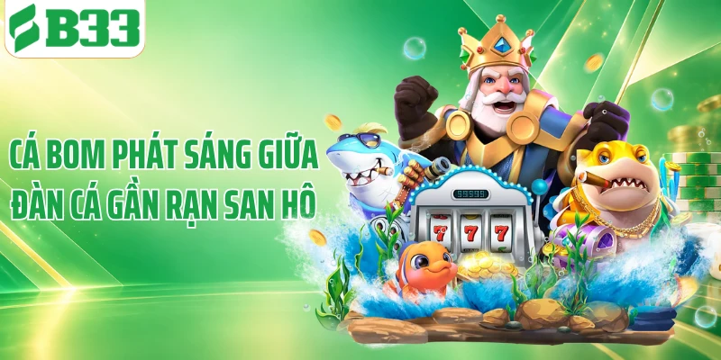 Cá bom phát sáng giữa đàn cá gần rạn san hô