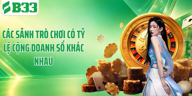Các sảnh trò chơi có tỷ lệ cộng doanh số khác nhau